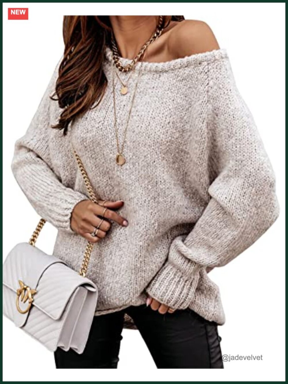 Oversized Ribbed Knit Sweater Drop Shoulder Crew Neck Pullover